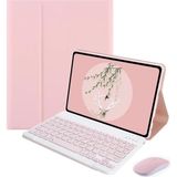 OEM Samsung Galaxy Tab S6 Lite SM-P620 10.4 Inch Tablet ile Uyumlu Bluetooth Klavye ve Mouse + Standlı Kılıf - Bkk6 Pembe