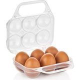OEM Saplı 6'lı Yumurta Taşıma Kutusu, Plastik Buzdolabı Için Yumurtalık Pikniklik Pratik Yumurta Taşıma Kabı (Şeffaf, 1 Adet)