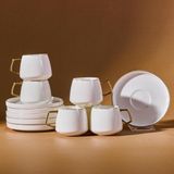 OEM Saturn 6 Kişilik Kahve Fincanı Takımı 90 ml Gold - Altın