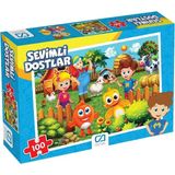 OEM Sevimli Dostlar Lisanslı 100 Parça 34X24CM Çocuk Puzzle Yapboz Serisi