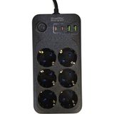 OEM Showmax Serisi SH-3046 Termal Akım Korumalı Priz 2 mt (6 Priz + 2 USB + 2 Type-C) (6 Lı 2xusb 2xtype C Çıkışlı)