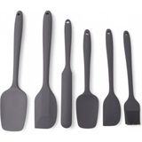 OEM Silikon Mutfak Yardımcısı, 6 Adet Silikon Spatula, Çorba Kaşığı, Fırın Fırçası, Spatula, Isıya Dayanıklı ve Yapışmaz, Paslanmaz Çelik ve Dikişsiz Tek Parça Tasarım Siyah-Gri-Kırmızı (Gri)