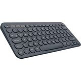 OEM Tablet Telefon Bilgisayar Için Yuvarlak Tuşlu Bluetooth Kablosuz Klavye Android Ios Windows Uyumlu - AL3048 Siyah