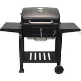 OEM Tekerlekli Kömürlü Bbq Dökme Demir Kömürlü Mangal Fırınlı Büyük Barbekü Izgara 01022 - Siyah