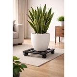 OEM Tekerlekli Saksılık Metal Hareketli Çiçek Standı 30 x 30 cm Saksı Altlığı Holtech - Siyah