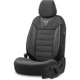OEM Toro Design Ortopedik Ekstra Destekli Oto Koltuk Kılıfı Özel Pamuklu Kumaş Tam Set - Siyah-Gri - Belirtilmemiş