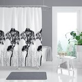 OEM Tropik Home Ağaç Desen Banyo Duş Perdesi-Beyaz Renk Duş Perdesi ve Küvet Perdesi, 180X200 cm Lüx Banyo Perdesi
