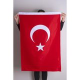 OEM Türk Bayrağı 70X105 Alpaka Kumaş Yüksek Kalite Fabrikasyon Baskı - Kırmızı