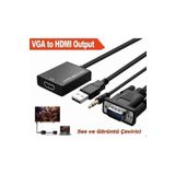 OEM Vga To Hdmı Çevirici Dönüştürücü Adaptör Ses Destekli