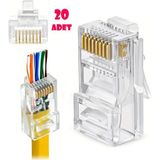 OEM Yeni Nesil Ez RJ45 Konnektör Plug Cat6 Delikli Açık Uçlu Jack EZRJ45 (20 Adet)