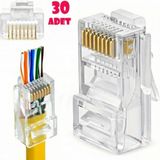 OEM Yeni Nesil Ez RJ45 Konnektör Plug Cat6 Delikli Açık Uçlu Jack EZRJ45 (50 Adet)