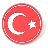 OEM Yuvarlak Türk Bayrağı Peç Arma (Kırmızı)