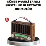 OEMTR Solar Hoparlör Bluetooth Fm Am Sw Radyo Çok Fonksiyonlu Şarjlı