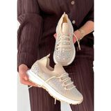 OEY Fashions Ceas Bej Triko Bağcıklı Spor Ayakkabı - Çok Renkli