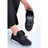 OEY Fashions Dissa Siyah Cilt Bağcıklı Paraşüt Detaylı Spor Ayakkabı - Çok Renkli