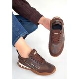 OEY Fashions Huer Kahverengi Nubuk Bağcıklı Spor Ayakkabı - Çok Renkli