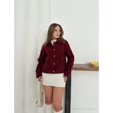 OEY Fashions Zr Model Kaşe Ceket Bordo ST255807