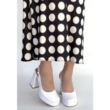 OEY Fashions Zuda Beyaz Rugan Platform Topuk Ayakkabı - Çok Renkli