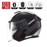 OF669 Shuttle Motosiklet Kaskı Güneş Vizörlü Yarım Açık Motorcu Kask