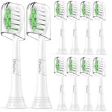Ofashu Philips Sonicare Elektrikli Fırça Başlığı için Diş Fırçası Yedek Başlıkları DiamondClean Protectiveclean C1 C2 W G2 2 Serisi 4100 5100 ile Uyumlu, Beyaz, 10'lu Paket