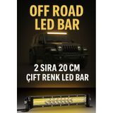 Off Road 2 Sıra Çift Renk Turuncu Beyaz 20 cm LED Bar