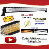 Off Road Led Bar Turuncu-Beyaz Düz Model 3 Sıra 110 Cm 144 Led (462100748)