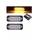 Off Road Led Lamba Turuncu Çakarlı 16 Fonksiyonlu 12 Led 4 X 11 Cm 2 Adet - Uyumlu