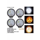 Off Road Oval Çalışma Lambası Turuncu Çakar Angel-beyaz Led 5 Fonksiyon 11,5x11,5 Cm 4 Adet-