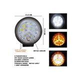 Off Road Uyumlu Oval Calisma Lambasi Turuncu Cakar Angel-Beyaz Led 5 Fonksiyon 11,5X11,5 Cm 1 Adet-