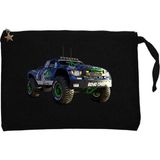 Off Road Yarış Arabası Siyah Clutch Astarlı Cüzdan / El Çantası - 25x18cm
