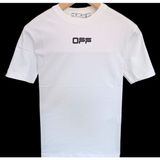 Off-White Bisiklet Yaka Sırt Baskılı T-Shirt - XL - 00A-Beyaz
