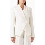 Off White Linen Blazer,yazlık Kırışmayan ve Belden Oturan Şık Ceket - S - Krem