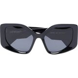 Off-White OERI062 1007 55-19 Kadın Güneş Gözlüğü – Siyah Geometrik Çerçeve & Füme Mat Cam