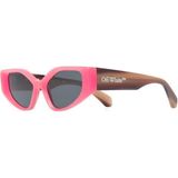 Off-White OERI063 2107 54-19 Kadın Güneş Gözlüğü – Pembe Cat Eye Çerçeve & Siyah Mat Cam