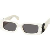 Off-White OERI098 0107 52-18 Kadın Güneş Gözlüğü – Beyaz Dikdörtgen Çerçeve & Füme Mat Cam