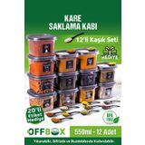 OFFBOX 12 Adet 24 Parça 12 Adet Kaşık Hediye Kare Baharatlık Takımı 550 Ml. Çeyiz Seti 20 Etiket Hediyeli