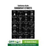 OFFBOX 20 Li Baharat Etiket 2 Takım Yıkanabilir Suya Dayanıklı Saklama Kabı Kavanoz Etiketi Sticker 40 Adet