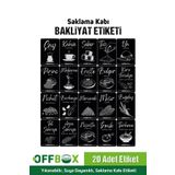 OFFBOX 20 Li Bakliyat Etiketi 2 Set Yıkanabilir Suya Dayanıklı Saklama Kabı Kavanoz Etiketi Sticker 40 Adet