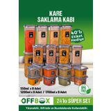 OFFBOX 24 Adet 48 Parça 0,55-1,2-1,7 Litre Kare Erzak Bakliyat Baharat Saklama Kabı Seti 40 Etiket Hediyeli