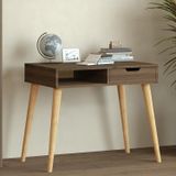 Offer Çalışma Masası, Bilgisayar Masası, Çekmeceli Naturel, Ahşap Ayak, Ev-Ofis