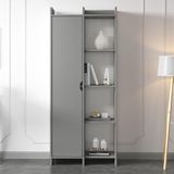Offer Çok Raflı, Tek Kapaklı Kitaplık Gri - 180 Cm, Ev-Ofis, Kütüphane - Standart - Çok Renkli