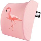 Office Küp Bel Yastığı Ofis Koltuk Minderi Pembe Flamingo