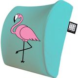 Office Küp Bel Yastığı Ofis Koltuk Minderi Turkuaz Flamingo