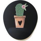 Office Küp Bilek Destekli Mouse Pad Siyah Kaktüs