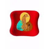 Officeküp Uzaktan Eğitim Çocuk Çalışma Masası Sandalyesi Visco Bel Yastığı - Kırmızı Cheetah