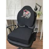 Officekup Visco Gamer Oyuncu Bel Yastığı ve Kare Oturma Minderi 2'li Set Siyah Elephant Bee