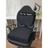 Officekup Visco Gamer Oyuncu Bel Yastığı ve Kare Oturma Minderi 2'li Set Siyah I'll Be Back Marble