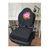 Officekup Visco Gamer Oyuncu Bel Yastığı ve Kare Oturma Minderi 2'li Set Siyah Never Give Up
