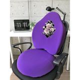 Officekup Visco Gamer Oyuncu Bel Yastığı ve Yuvarlak Oturma Minderi 2'li Set Mor Flower Düet