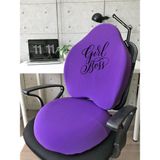 Officekup Visco Gamer Oyuncu Bel Yastığı ve Yuvarlak Oturma Minderi 2'li Set Mor Girl Boss